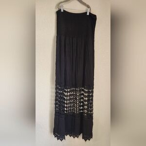 Black strapless maxi dress